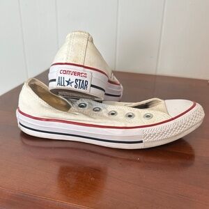 Converse All Star Off-White Sneakers with Red Trim